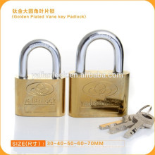 2015 FASHION DESIGN!!!New Golden Plated Vane Key Padlock